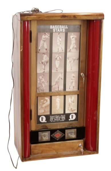 1930s Exhibit Card Vending Machine 12 Card Display